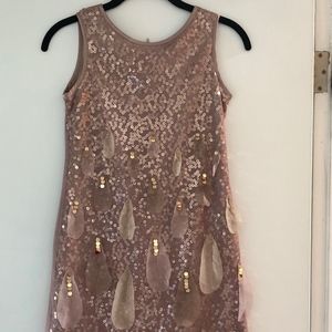 Shimmery Gold Sequin Dress